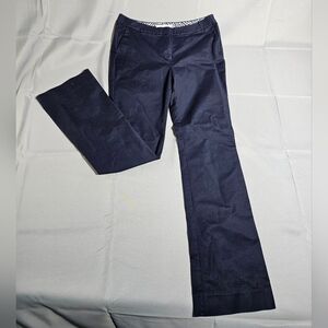 Boden Stretch Bootcut Navy Trouser Flat Front Chino Business Casual Size 8L